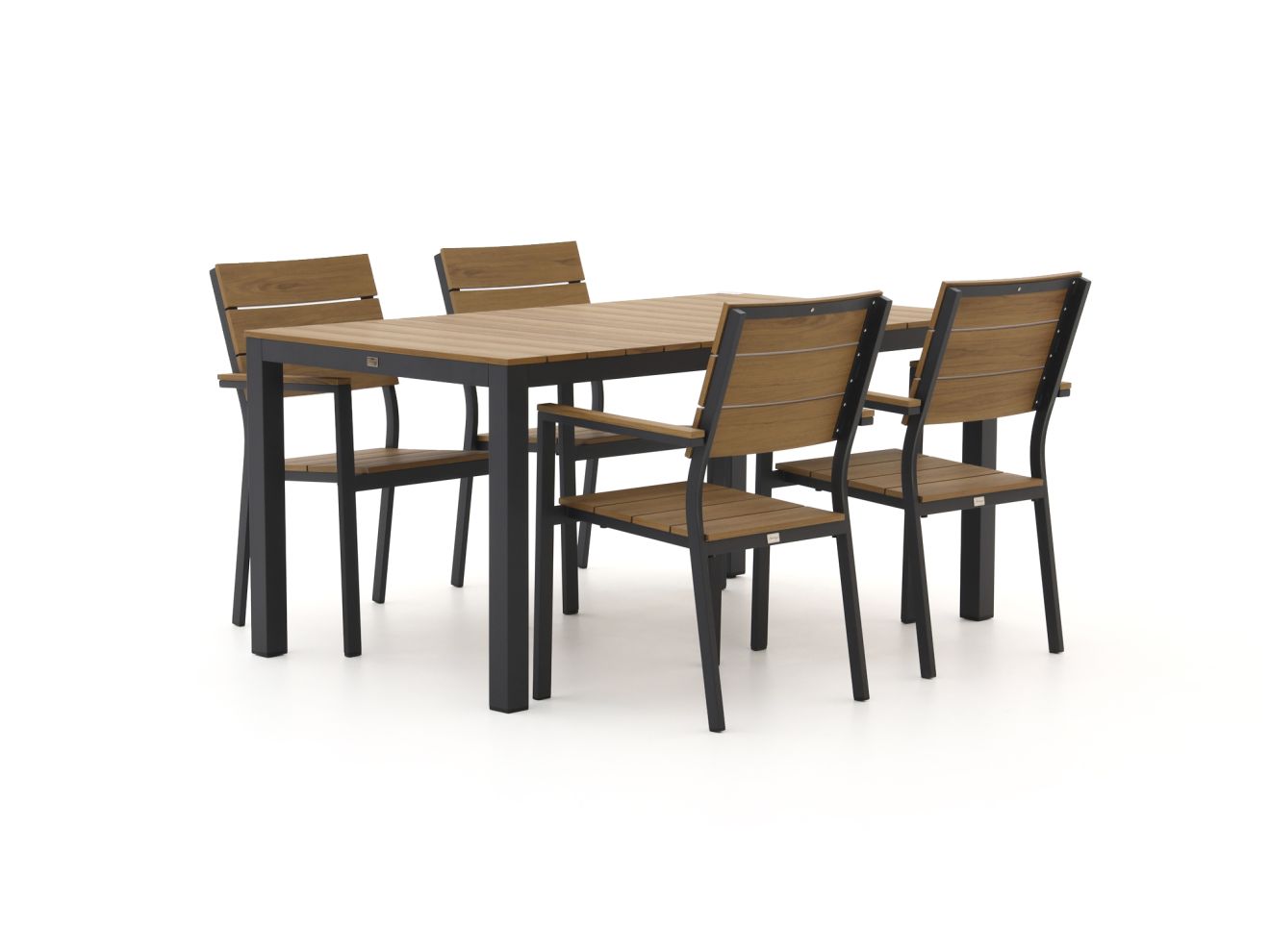 bellagio fidenza 160cm diningset 5 delig stapelbaar laagste prijsgarantie!