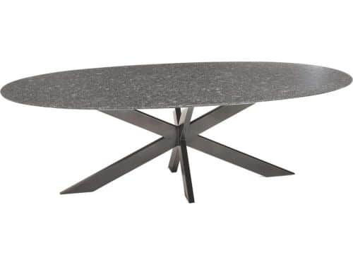 Berlijn dining tuintafel 220x120xH74 cm bladdikte 2cm graniet black diamand