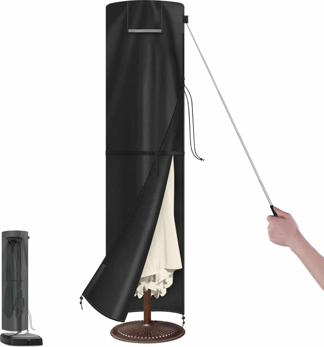 beschermhoes parasol, 4 m, parasolhoes voor zweefparasol, afdekking voor parasol