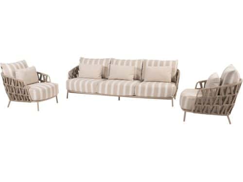 Beverly stoel bank loungeset 3 delig latte 4 Seasons Outdoor