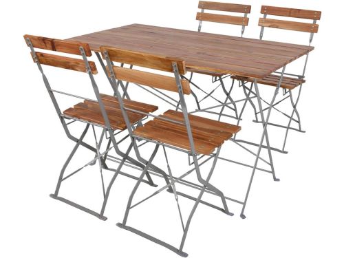 Biergarten Set Tuinmeubelen - Inklapbare Bistroset met 4 Stoelen en
