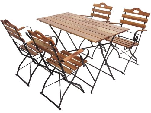 Biertuinset MCW-J40, bistroset klaptafel klapstoel, horeca kwaliteit acacia MVG