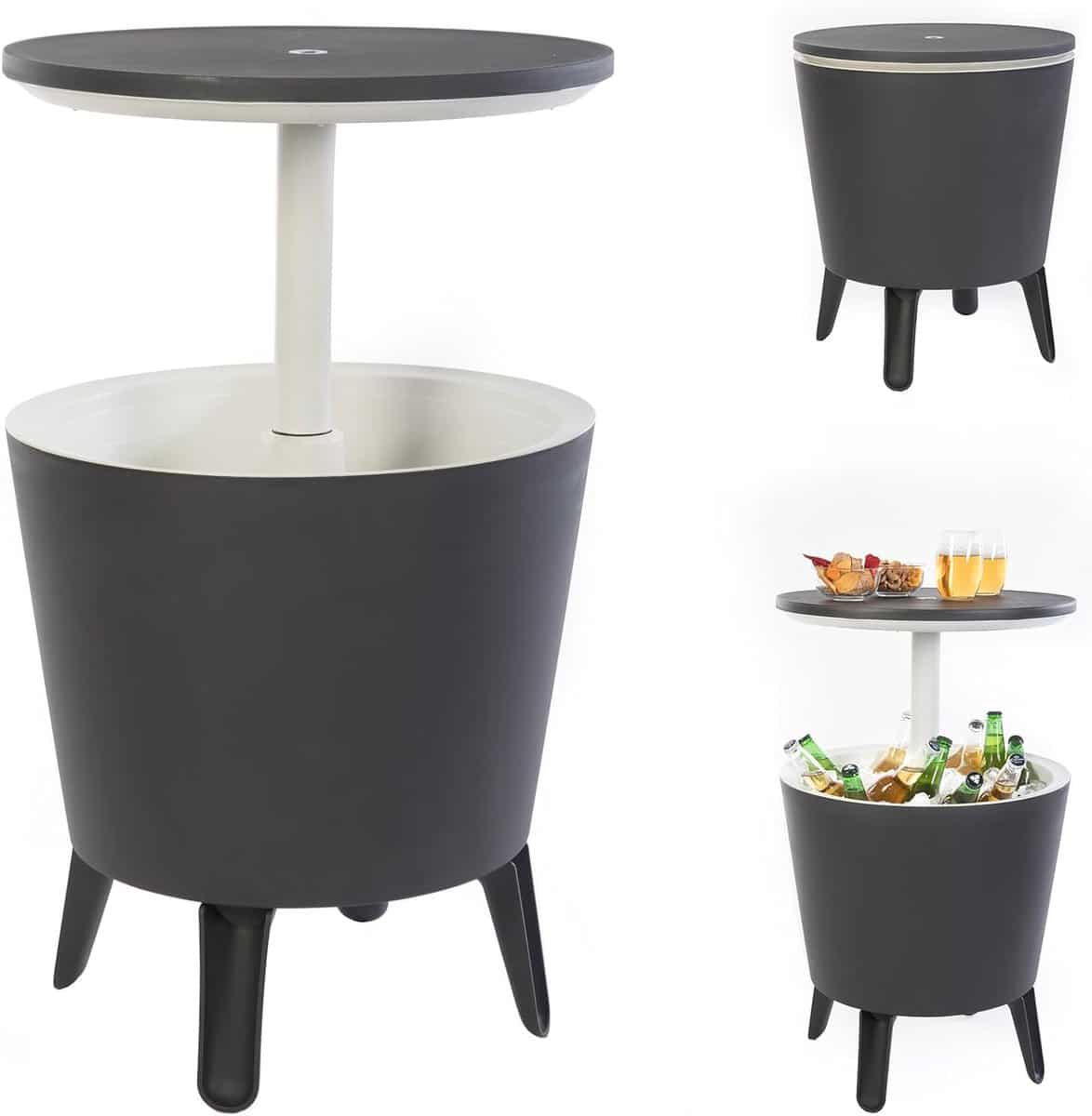 bijzettafel en drinkkoeler 3 in 1 perfect voor tuin en balkon