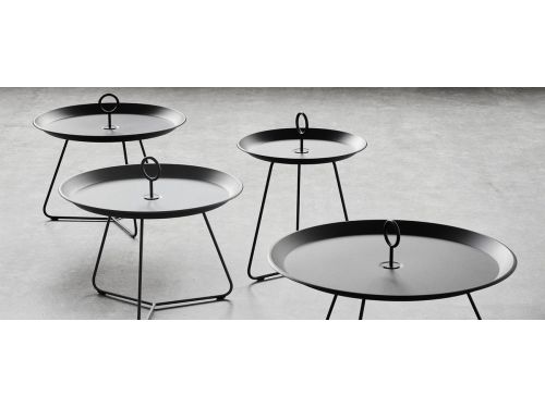 BIJZETTAFEL HOUE - EYELET TRAY - ZWART - DIAMETER 45CM