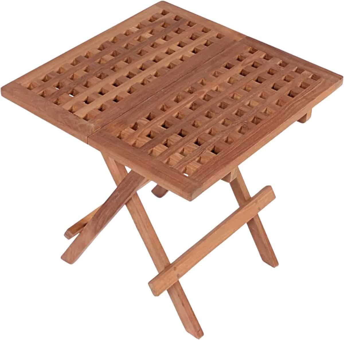 bijzettafel van teakhout inklapbare outdoor meubel tafel 50