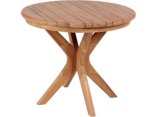 Bijzettafel voor Buiten | Ronde Teaktafel voor Terras en Balkon