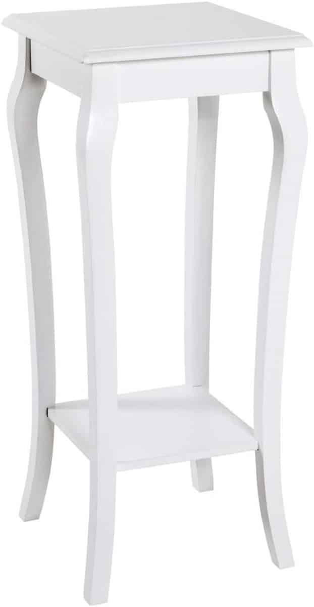 bijzettafel wit massief hout en mdf kuststijl 30x71x30 cm