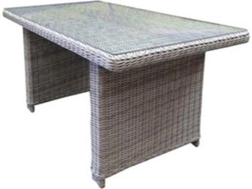Bilbao lounge-diningtafel 140x80xH70 cm wit grijs
