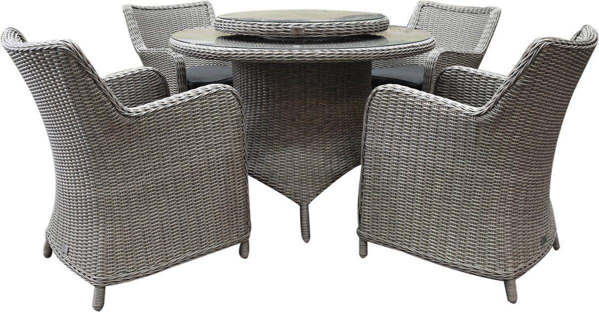 bilbao riccione dining tuinset 110 cm rond 6 delig grijs
