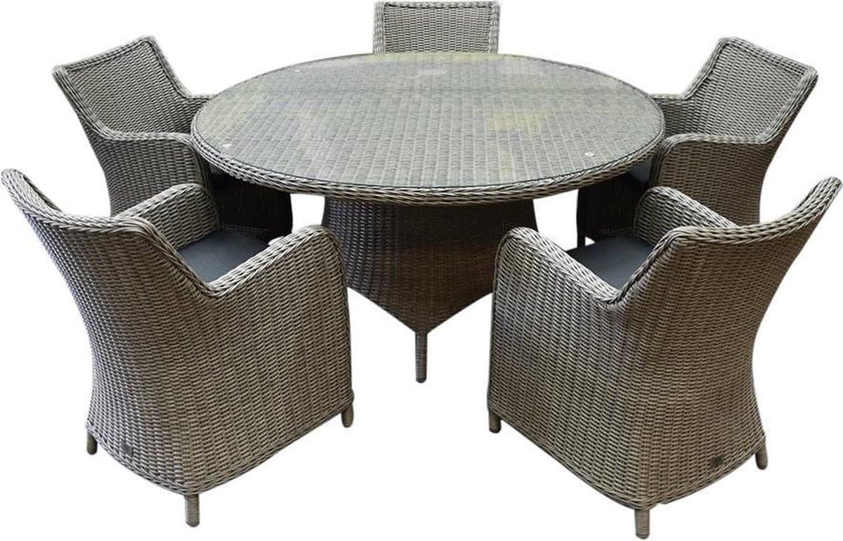 bilbao riccione dining tuinset 150 cm rond 6 delig grijs