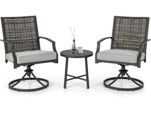 Bistroset 2 Persoon met Draaistoelen en Salontafel | Terrasmeubelset Tuin