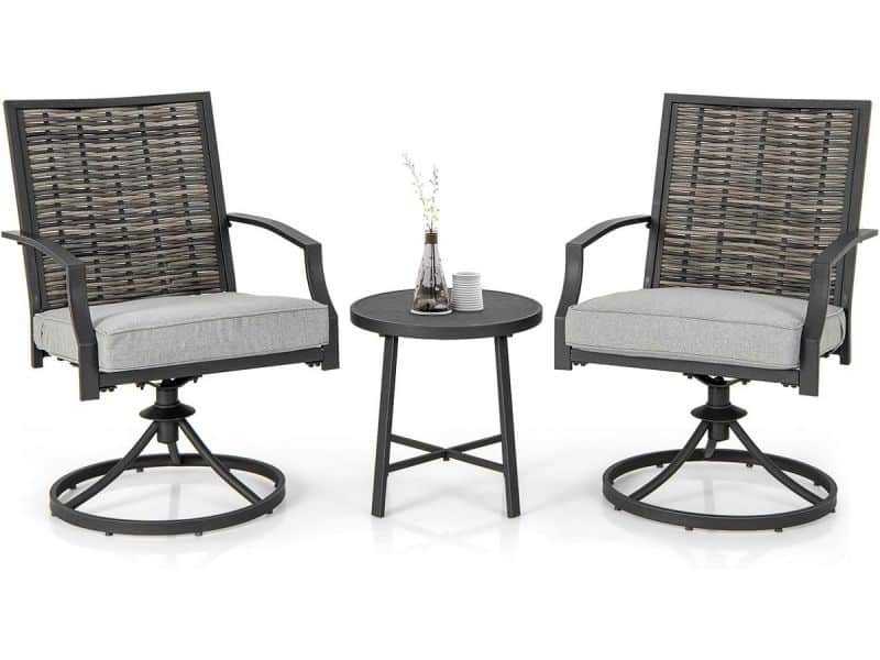 Bistroset 2 Persoon met Draaistoelen en Salontafel | Terrasmeubelset Tuin