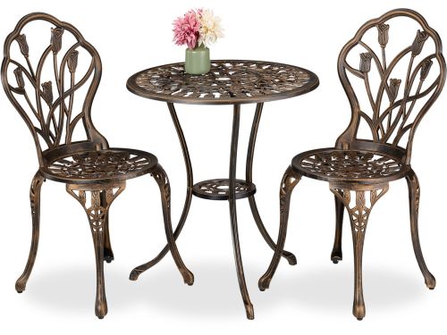 bistroset 2 persoons - tafel en 2 stoelen - gegoten