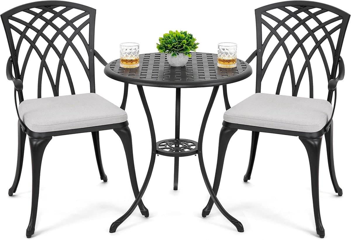 bistroset 3 delig | gietaluminium terrasset met 2 stoelen en tafel