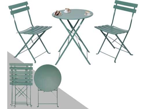 Bistroset 3-delig Groen: Inklapbare Metalen Tuin- en Balkonset