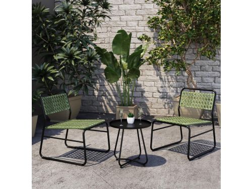 Bistroset 3-delig met 2 stoelen en tafel - Balkonset buitenstaal