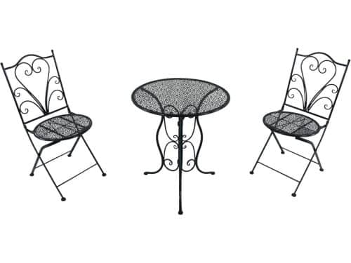 Bistroset met 2 Stoelen en Tafel - Antraciet Mozaïek Set