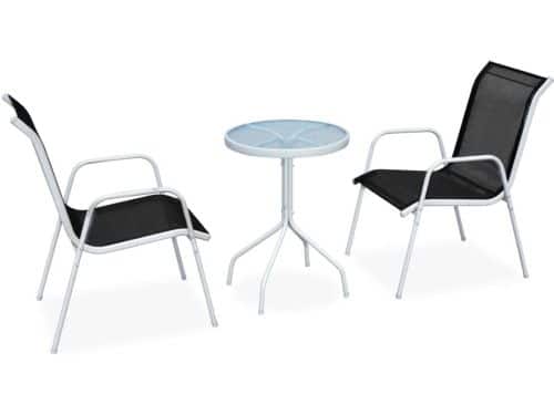 Bistroset Tuinset Tuinstel 3-delig met Tafel en 2 Stapelbare Stoelen