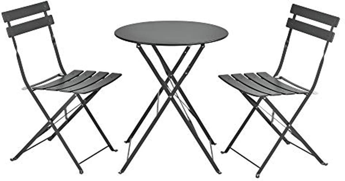 bistroset voor balkon of terras met 2 stoelen en 1