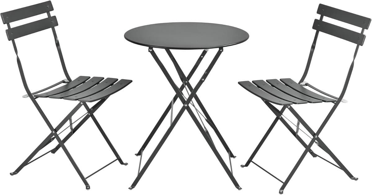 bistroset voor balkon of terras met 2 stoelen en 1