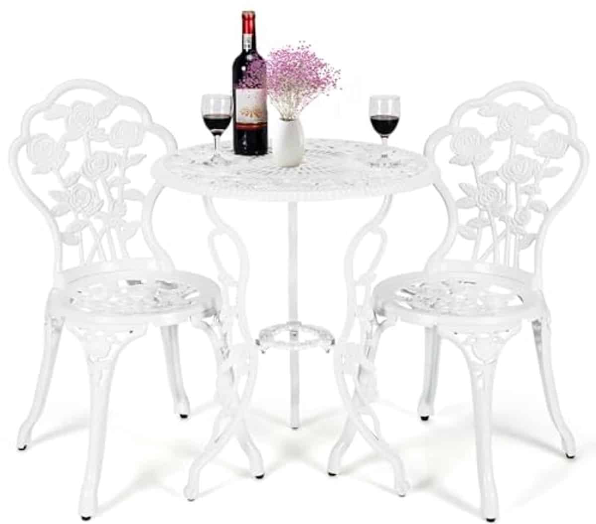 bistroset voor tuin en balkon, 3 delige set met tafel en