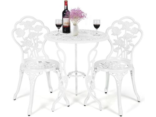 Bistroset voor tuin en balkon, 3-delige set met tafel en