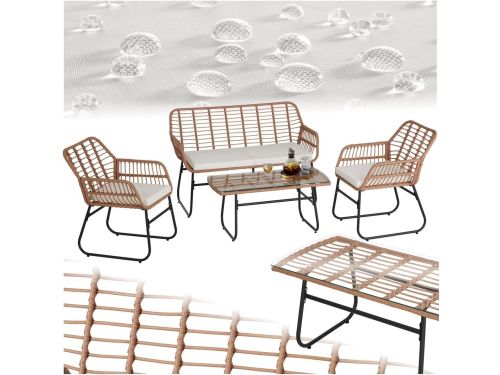 Bistroset XL voor 4 Personen - Weerbestendige Loungeset met Stoelen