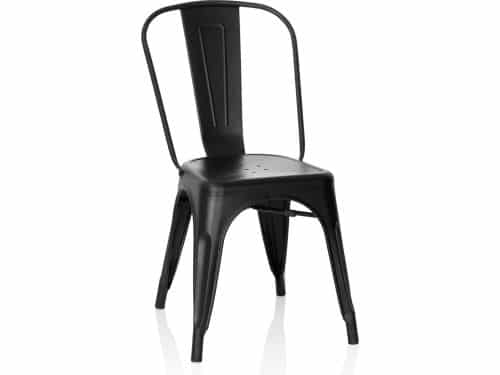 bistrostoel Vantaggio Brush metaal mat zwart bistrostoel in industrieel design