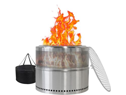 BLACKCOLORS Rookvrije vuurplaats, houtvuurplaats, barbecuevuurplaats, roestvrij staal, draagbaar voor buiten