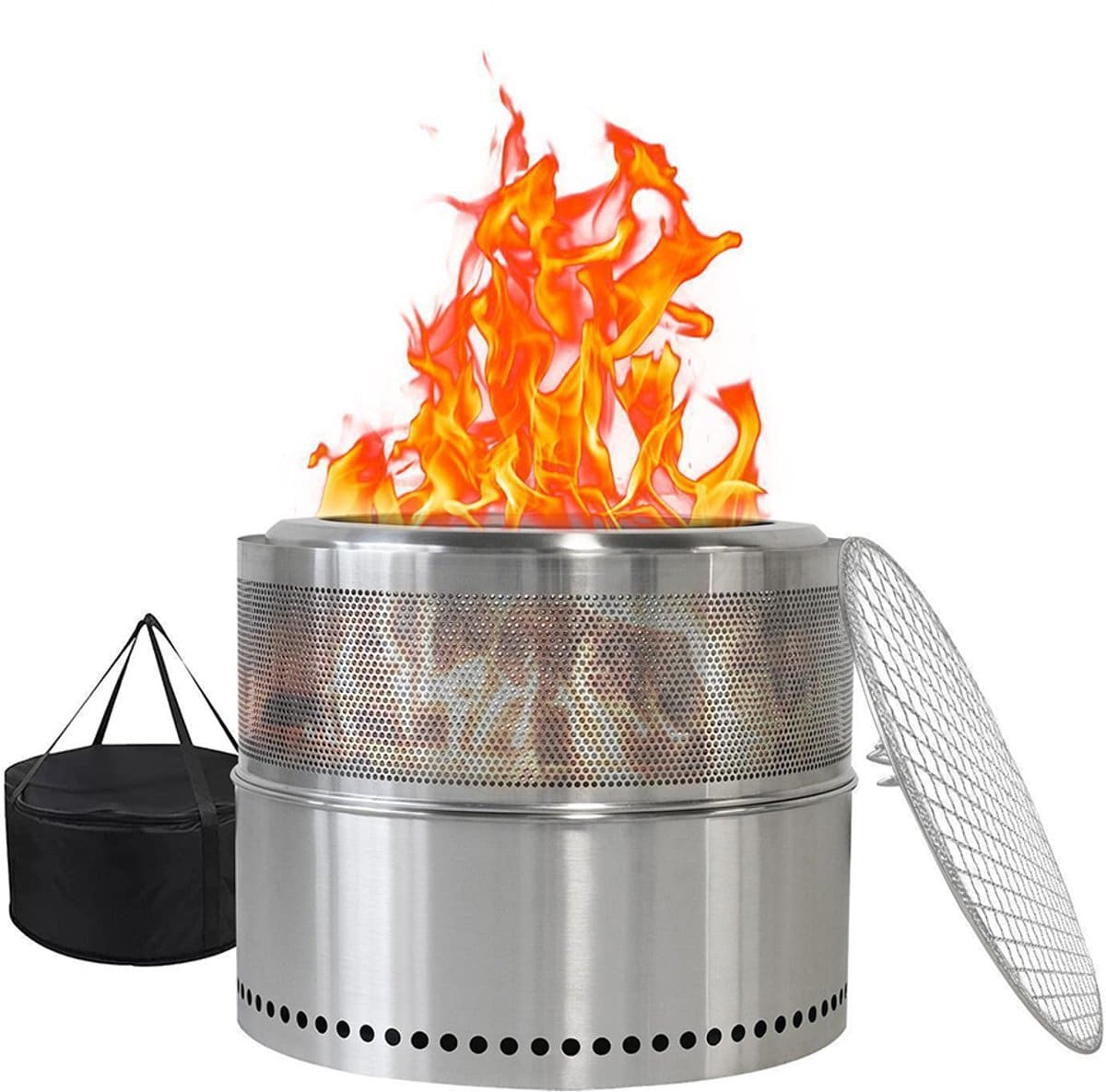 blackcolors rookvrije vuurplaats, houtvuurplaats, barbecuevuurplaats, roestvrij staal, draagbaar voor buiten