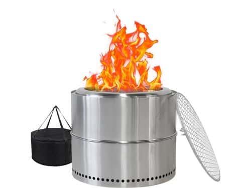 BLACKCOLORS Vuurplaats, houtvuurplaats, barbecuevuurplaats, roestvrij staal, draagbare buitenhaard met asbak