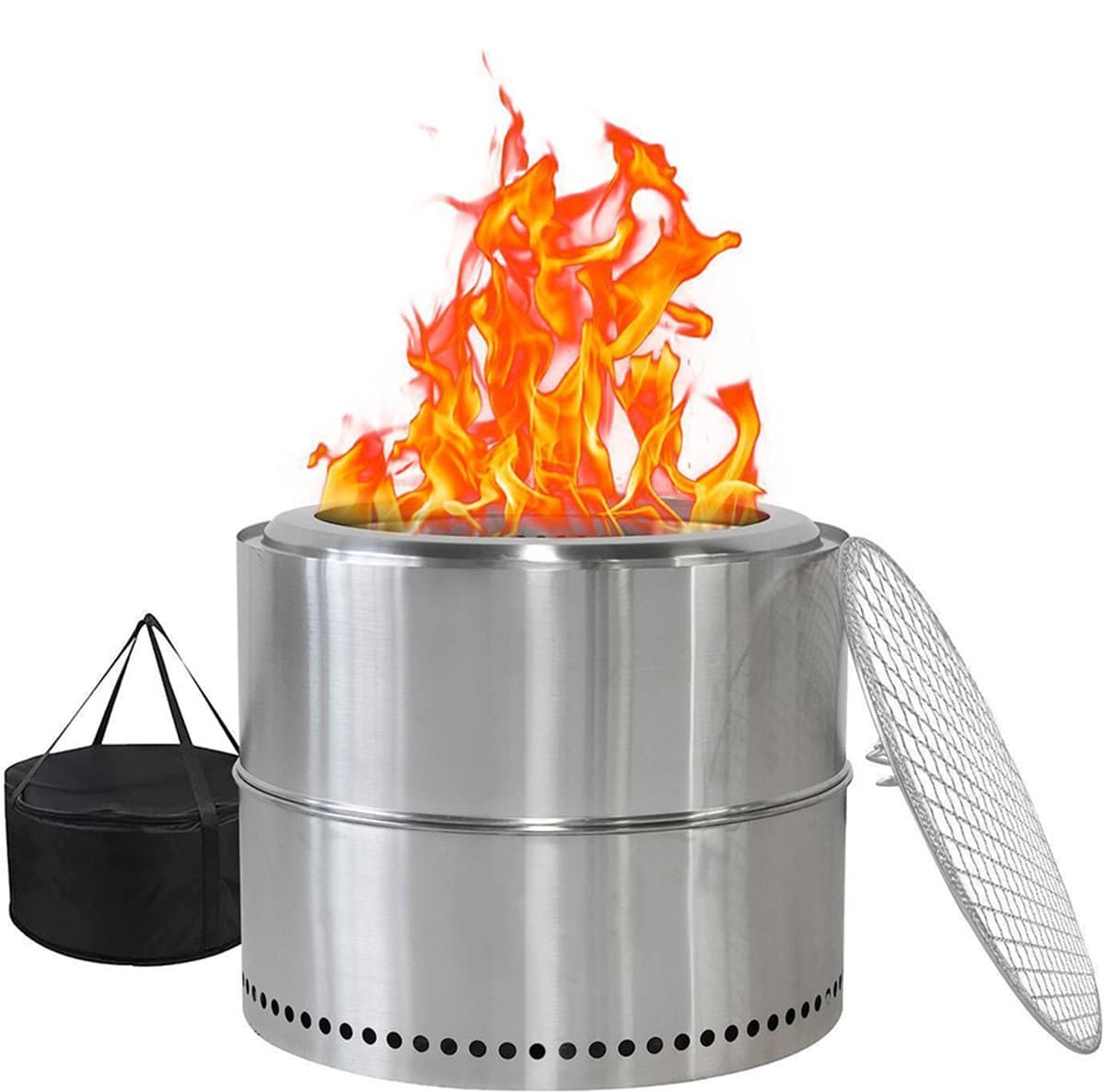 blackcolors vuurplaats, houtvuurplaats, barbecuevuurplaats, roestvrij staal, draagbare buitenhaard met asbak