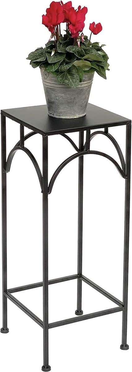 bloemenkruk zwart vierkant 60 cm moderne plantenstandaard en bijzettafel