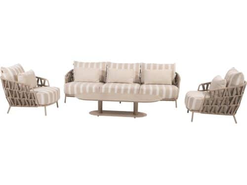 Boaz Beverly stoel bank loungeset 4 delig latte 4 Seasons