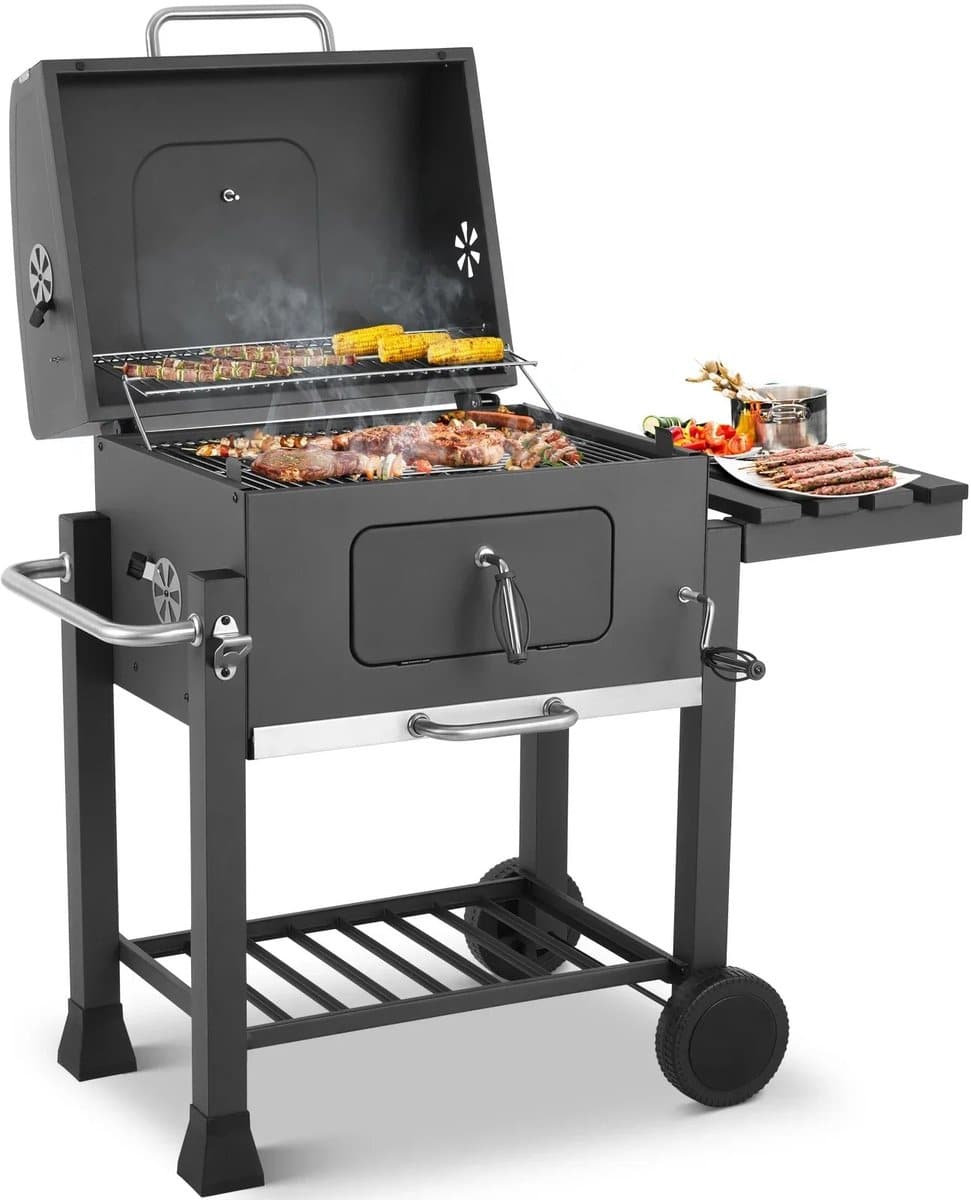 boleen houtkool grill met opvouwbare bijzettafel bbq