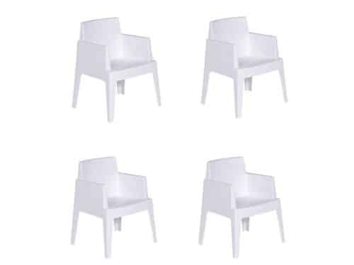 Box Tuinstoel Wit 4 stuks tuinmeubel Garden Impressions - Garden impressions