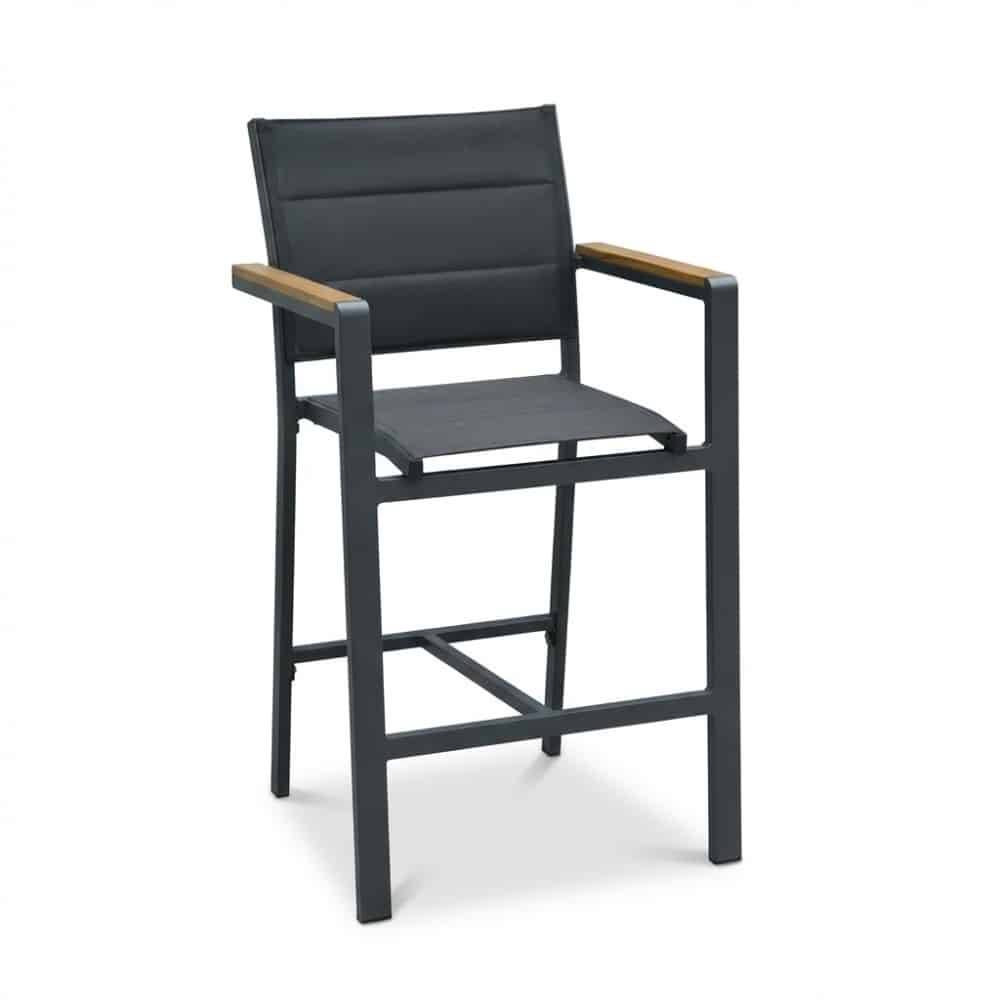 bristol dining barstoel | textileen + aluminium | antraciet