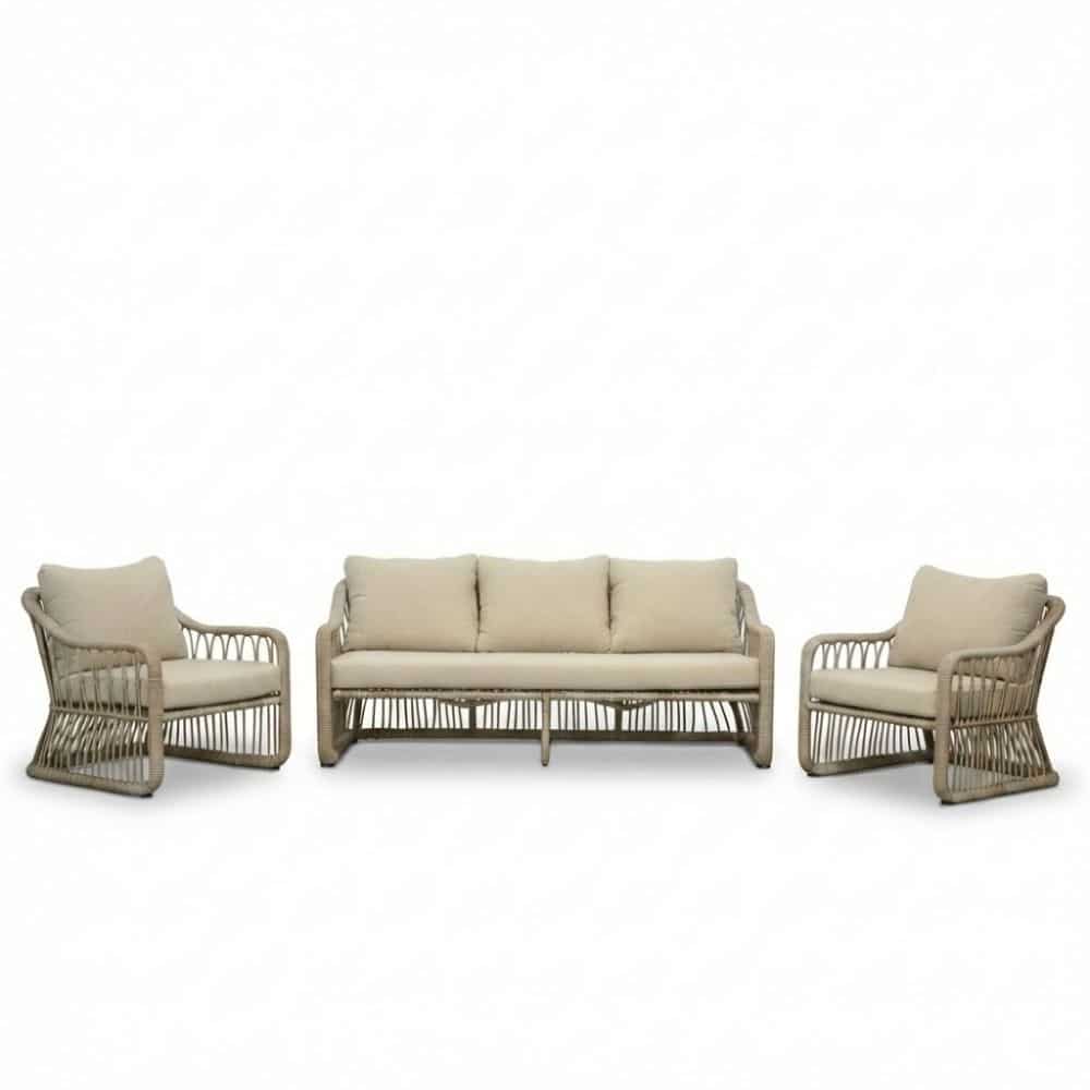 bruno stoel bank loungeset 5 personen | wicker | mexican sand | 4 delig
