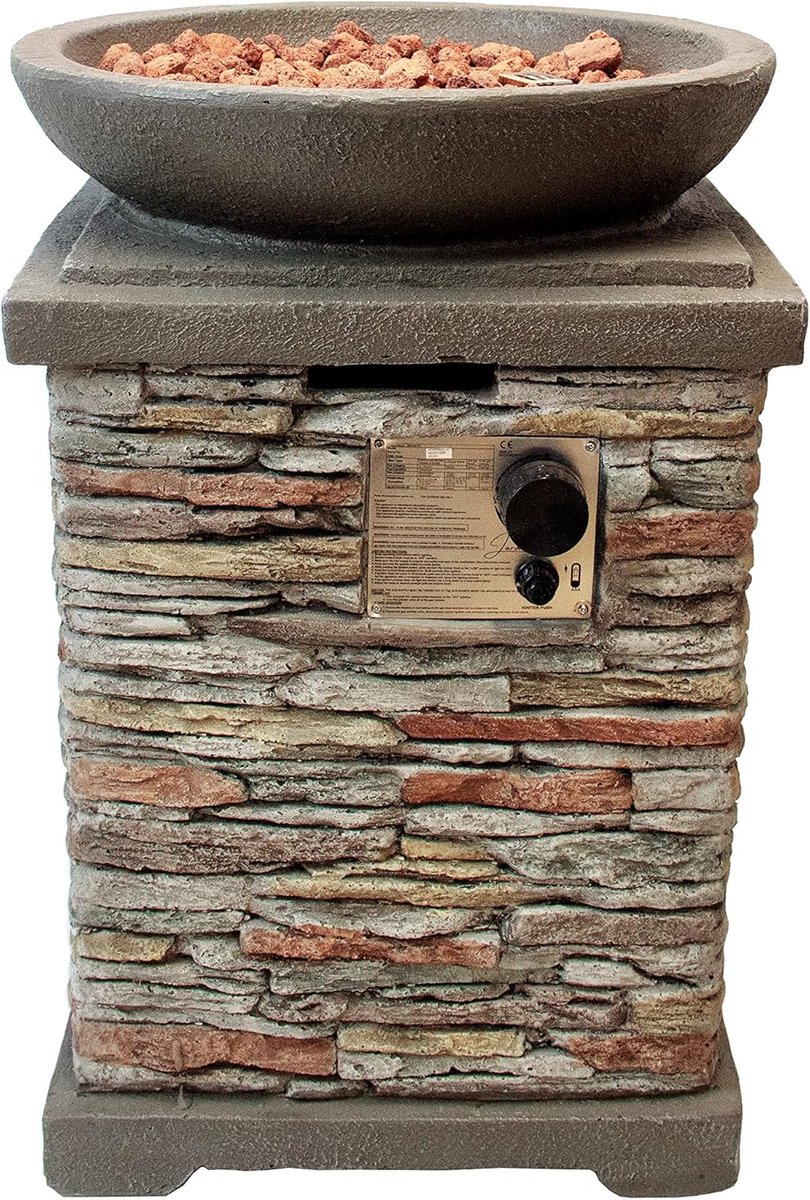 buiten gashaard vuurtafel met lavastenen en waterdichte hoes