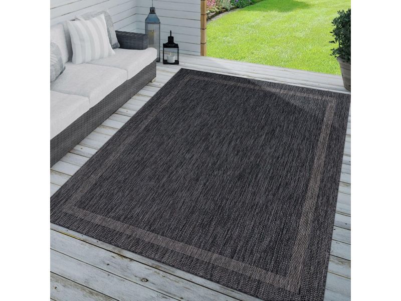 Buiten Kleed Dubbelzijdig 140x200 cm - Antraciet Grijs - Geschikt