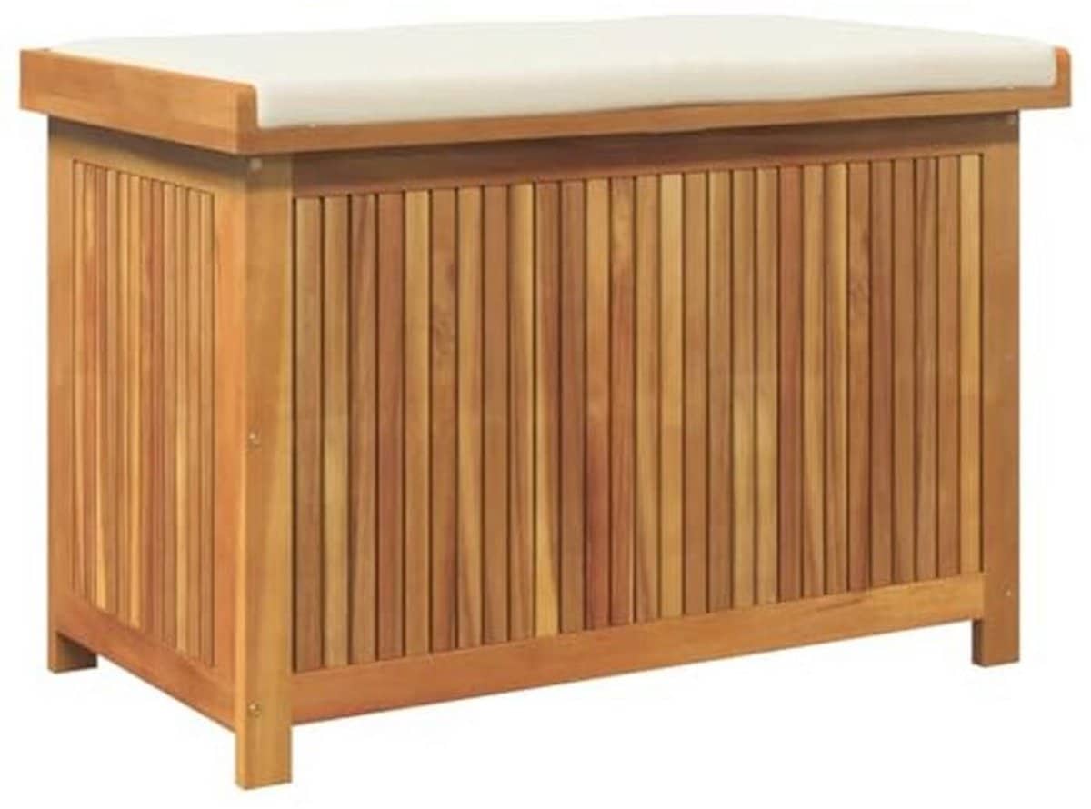 buiten kussen box 90x50x60.5cm van massief acaciahout opslagoplossing voor