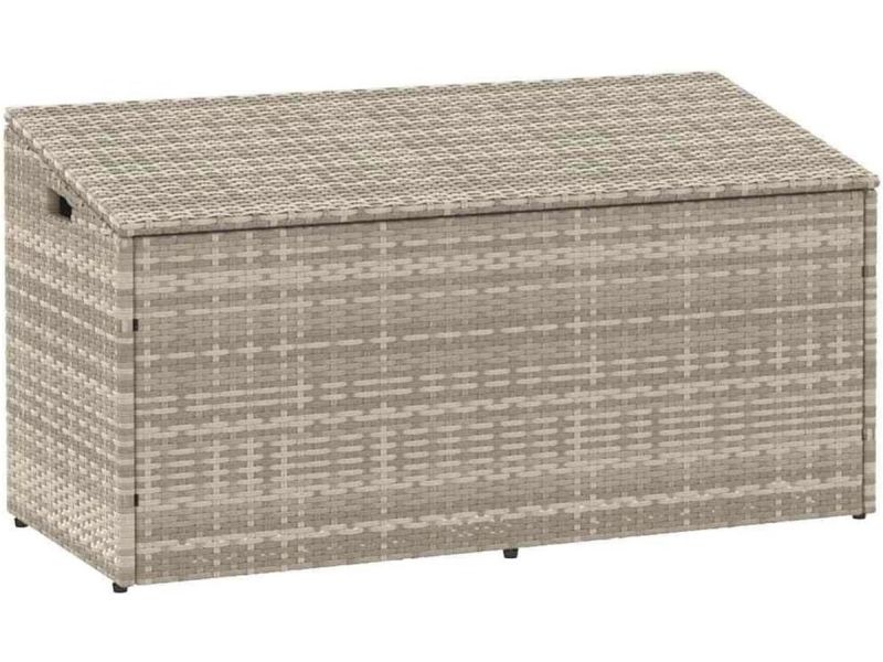 Buiten opslagbox 110x50x58cm van poly rattan - Tuin kussen opbergdoos