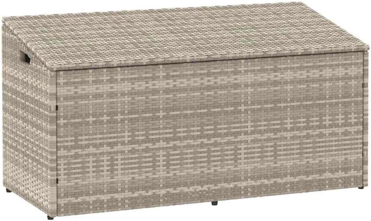 buiten opslagbox 110x50x58cm van poly rattan tuin kussen opbergdoos