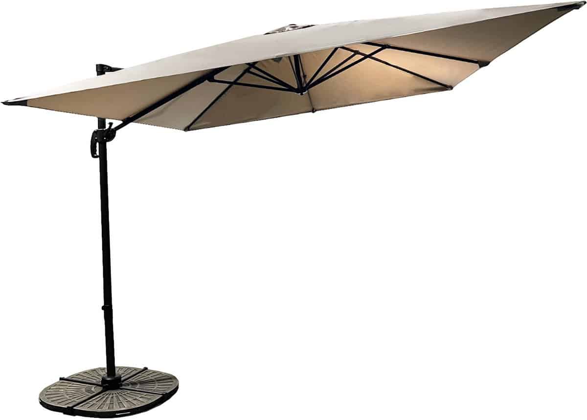 buitenkado pro zweefparasol 3x3m aluminium taupe