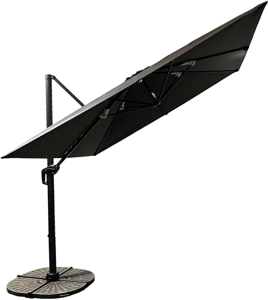 buitenkado ultimate zweefparasol 3x3m aluminium grijs