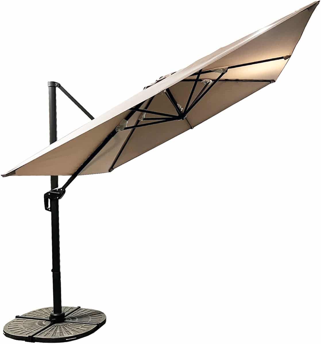 buitenkado ultimate zweefparasol 3x3m aluminium taupe