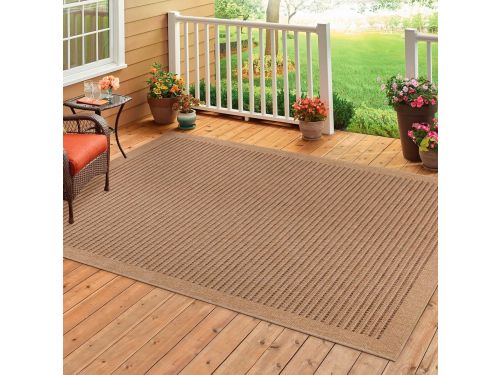 Buitenkleed 140x200 cm Natuurlijke Jute Look Waterdicht Vintage Design