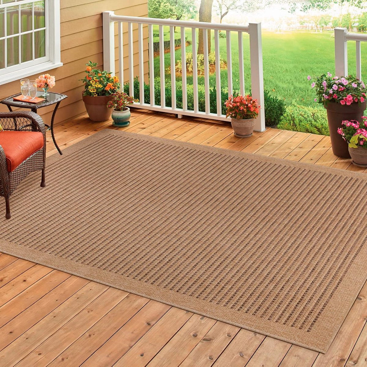 buitenkleed 140×200 cm natuurlijke jute look waterdicht vintage design