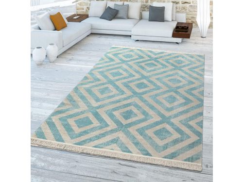 Buitenkleed Blauw Wit Geruit Scandinavisch Design 160x220 cm