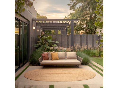 Buitenkleed Jute Ovaal Outdoor Breeze Naturel 200 x 290cm Mrcarpet